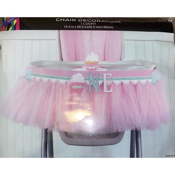 Brother Sister Other - 1st Birthday Chair Decoration 10.5" X 59" NIP Cute! Cupcake